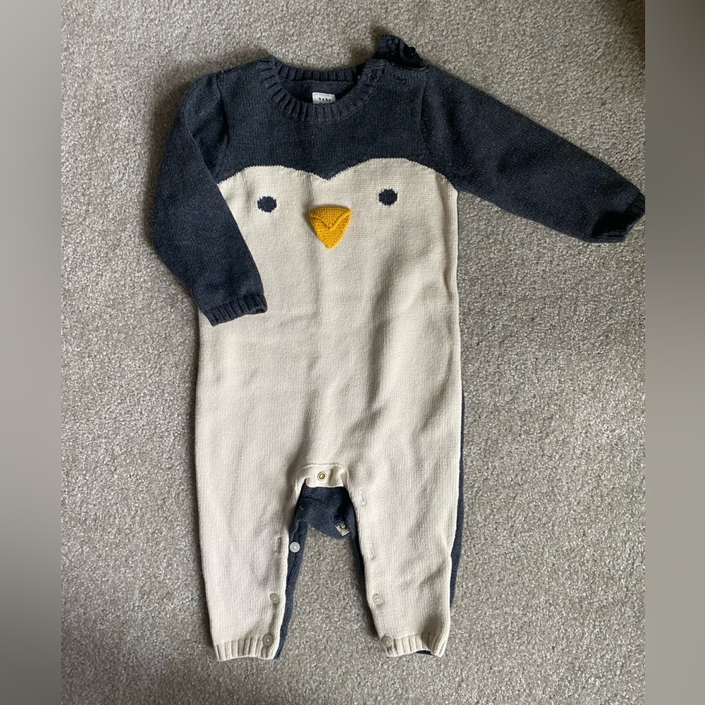 Knit onesie penguin gap